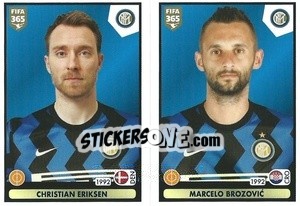 Sticker Christian Eriksen / Marcelo Brozovic - FIFA 365 2021 n. 227 - Panini