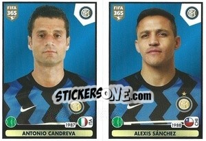 Figurina Antonio Candreva / Alexis Sánchez - FIFA 365 2021 - Panini