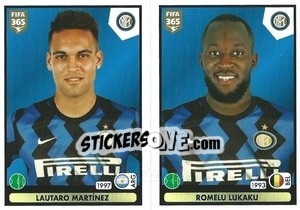 Sticker Lautaro Martínez / Romelu Lukaku - FIFA 365 2021 n. 229 - Panini
