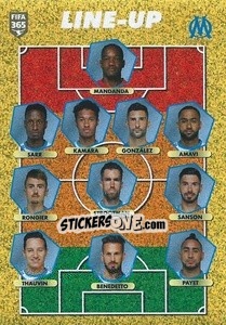 Sticker Olympique de Marseille - line-up - FIFA 365 2021 n. 287 - Panini
