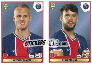 Sticker Mitchel Bakker / Juan Bernat - FIFA 365 2021 n. 299 - Panini