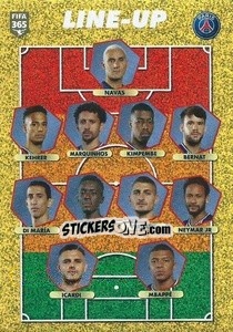 Sticker Paris Saint-Germain - line-up - FIFA 365 2021 - Panini