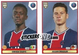 Sticker Idrissa Gueye / Julian Draxler - FIFA 365 2021 n. 304 - Panini