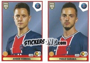 Sticker Ander Herrera / Pablo Sarabia - FIFA 365 2021 n. 305 - Panini