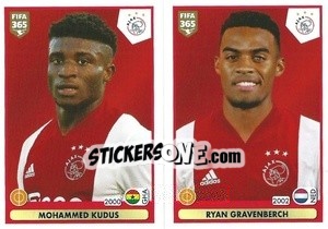 Cromo Mohammed Kudus / Ryan Gravenberch - FIFA 365 2021 - Panini