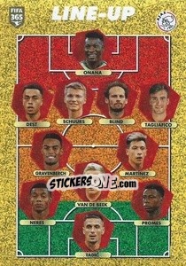 Sticker AFC Ajax - line-up - FIFA 365 2021 - Panini