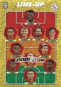 Sticker AFC Ajax - line-up - FIFA 365 2021 n. 317 - Panini