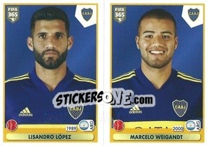 Cromo Lisandro López / Marcelo Weigandt - FIFA 365 2021 - Panini