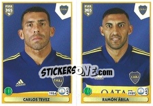 Sticker Carlos Tevez / Ramón Ábila - FIFA 365 2021 n. 355 - Panini