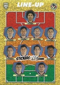 Sticker Club América - line-up - FIFA 365 2021 n. 380 - Panini