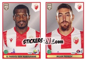 Sticker El Fardou Ben Nabouhane / Milan Pavkov - FIFA 365 2021 n. S14 - Panini