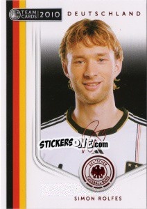 Cromo Simon Rolfes - Deutsche Nationalmannschaft 2010. Cards - Panini