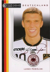 Cromo Lukas Podolski - Deutsche Nationalmannschaft 2010. Cards - Panini