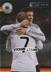 Sticker Michael Ballack / Bastian Schweinsteiger - Deutsche Nationalmannschaft 2010. Cards n. 65 - Panini