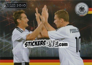 Sticker Miroslav Klose / Lukas Podolski - Deutsche Nationalmannschaft 2010. Cards - Panini