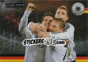 Sticker Michael Ballack / Bastian Schweinsteiger / Miroslav Klose - Deutsche Nationalmannschaft 2010. Cards n. 70 - Panini
