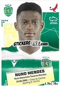 Sticker Nuno Mendes - Futebol 2020-2021 n. 296 - Panini