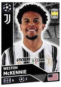 Sticker Weston McKennie - UEFA Champions League 2020-2021 n. JUV14 - Topps