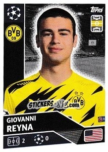 Sticker Giovanni Reyna - UEFA Champions League 2020-2021 - Topps