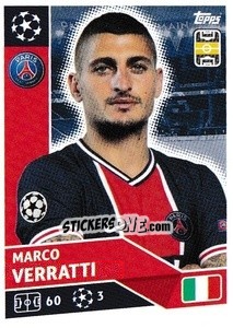Sticker Marco Verratti - UEFA Champions League 2020-2021 - Topps