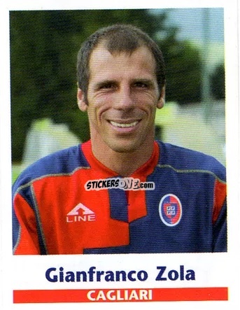 Sticker Gianfranco Zola - Calciatori in Sardegna 2004-2005 n. 10 - Panini