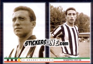 Sticker Giuseppe Corradi / Bruno Garzena - Juventus Le Grandi Vittorie n. 20 - Panini