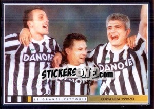 Sticker Trio Di Festa (Kholer/baggio/ravanelli) - Juventus Le Grandi Vittorie n. 139 - Panini