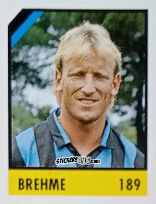 Sticker Brehme - Micro Calcio Campionato 1990-1991 n. 189 - Vallardi