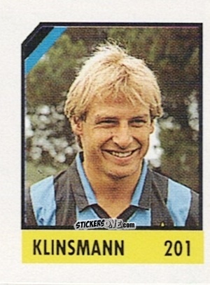 Sticker Klinsmann - Micro Calcio Campionato 1990-1991 n. 201 - Vallardi