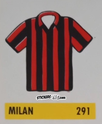 Figurina Maglia Milan - Micro Calcio Campionato 1990-1991 n. 291 - Vallardi