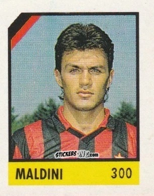 Figurina Maldini - Micro Calcio Campionato 1990-1991 n. 300 - Vallardi