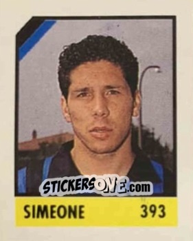 Sticker Simeone - Micro Calcio Campionato 1990-1991 n. 393 - Vallardi
