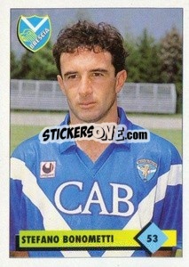 Figurina Stefano Bonometti - Calcio 1992-1993 - Merlin