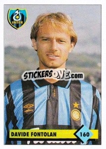 Sticker Davide Fontolan - Calcio 1992-1993 n. 160 - Merlin