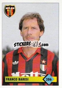 Sticker Franco Baresi - Calcio 1992-1993 n. 206 - Merlin