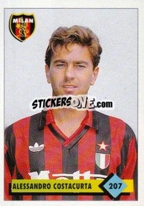 Sticker Alessandro Costacurta - Calcio 1992-1993 n. 207 - Merlin