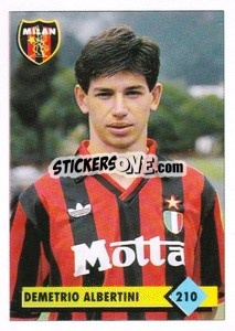 Sticker Demetrio Albertini - Calcio 1992-1993 - Merlin