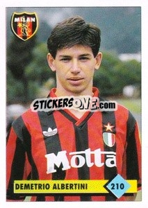 Sticker Demetrio Albertini - Calcio 1992-1993 n. 210 - Merlin