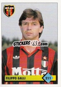Sticker Filippo Galli - Calcio 1992-1993 n. 211 - Merlin