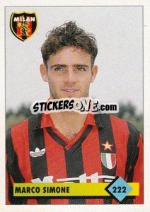 Figurina Marco Simone - Calcio 1992-1993 - Merlin