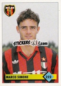 Sticker Marco Simone - Calcio 1992-1993 n. 222 - Merlin