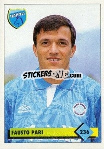 Sticker Fausto Pari - Calcio 1992-1993 - Merlin