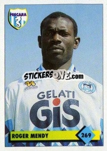 Figurina Roger Mendy - Calcio 1992-1993 - Merlin