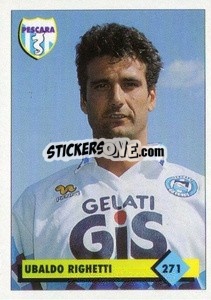 Sticker Ubaldo Righetti - Calcio 1992-1993 - Merlin