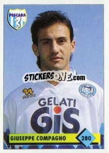 Figurina Giuseppe Compagno - Calcio 1992-1993 - Merlin