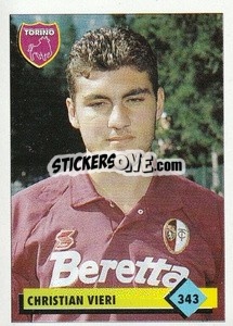 Sticker Christian Vieri - Calcio 1992-1993 n. 343 - Merlin
