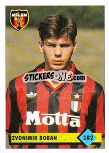 Sticker Zvonimir Boban - Calcio 1992-1993 n. 382 - Merlin