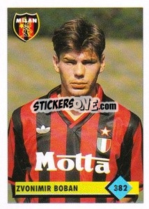 Figurina Zvonimir Boban - Calcio 1992-1993 - Merlin