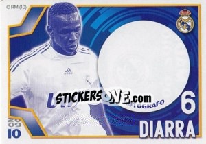 Cromo Mahamadou Diarra (Autógrafo) - Real Madrid 2009-2010 n. 65 - Panini