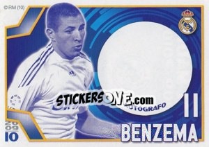 Sticker Benzemá (Autógrafo) - Real Madrid 2009-2010 - Panini